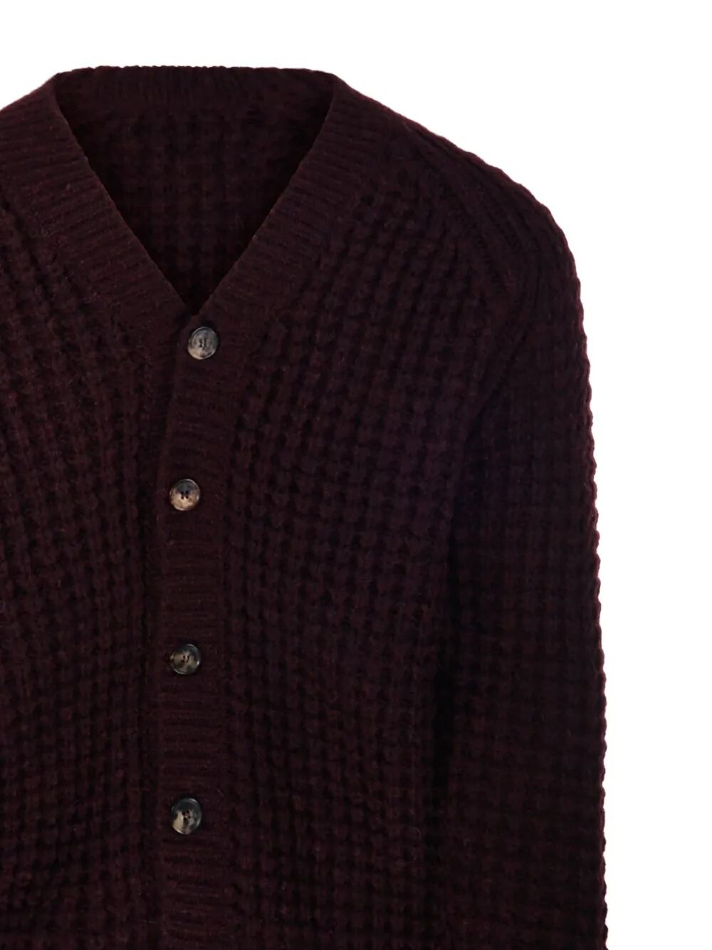 RIBBED KNIT V-NECK CARDIGAN
