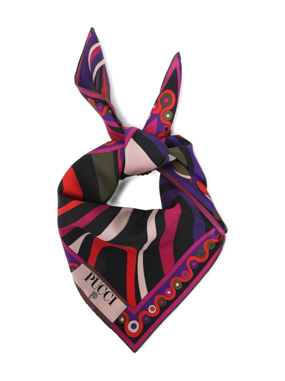 ABSTRACT-PRINT SILK FOULARD