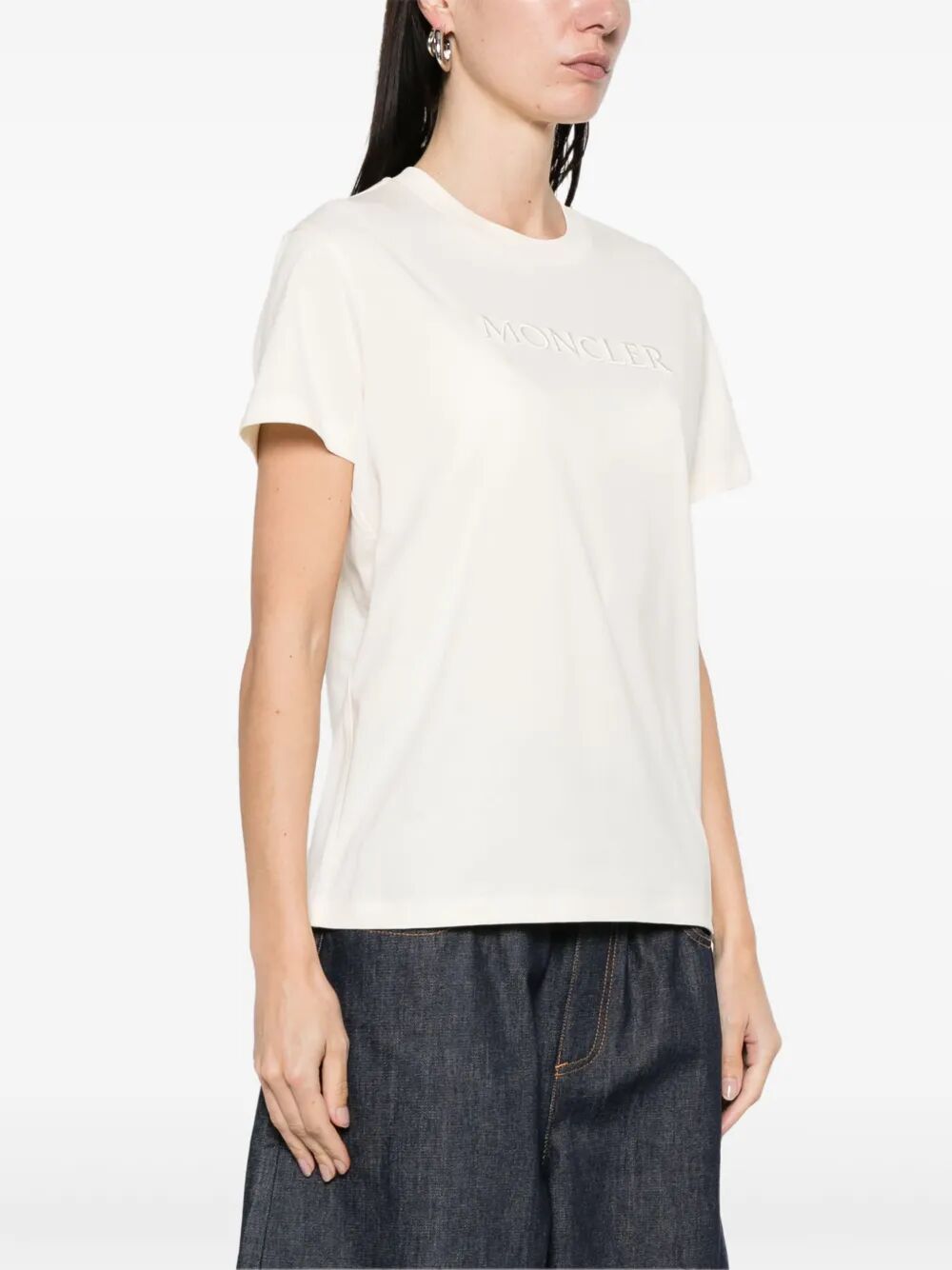 EMBROIDERED TONAL LOGO COTTON T-SHIRT