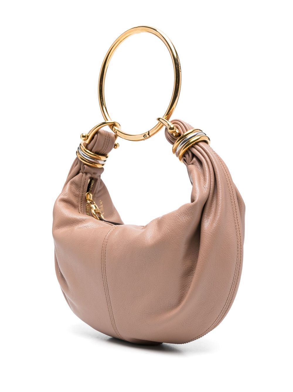 SMALL BRACELET HOBO BAG IN GRAINED LEATHER