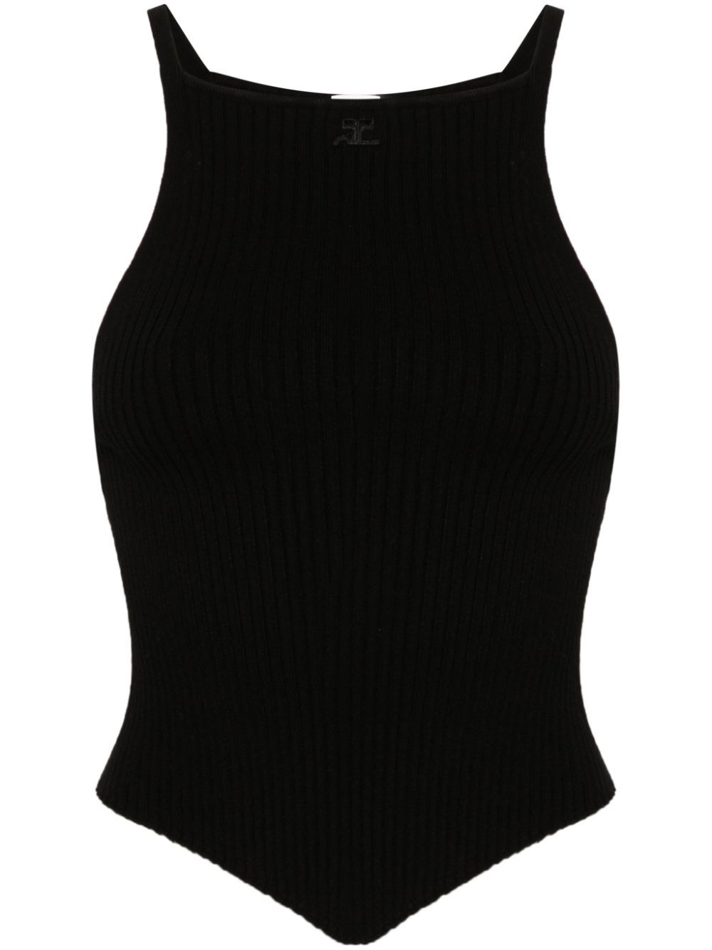 POINTY RIBBED KNIT TANK TOP