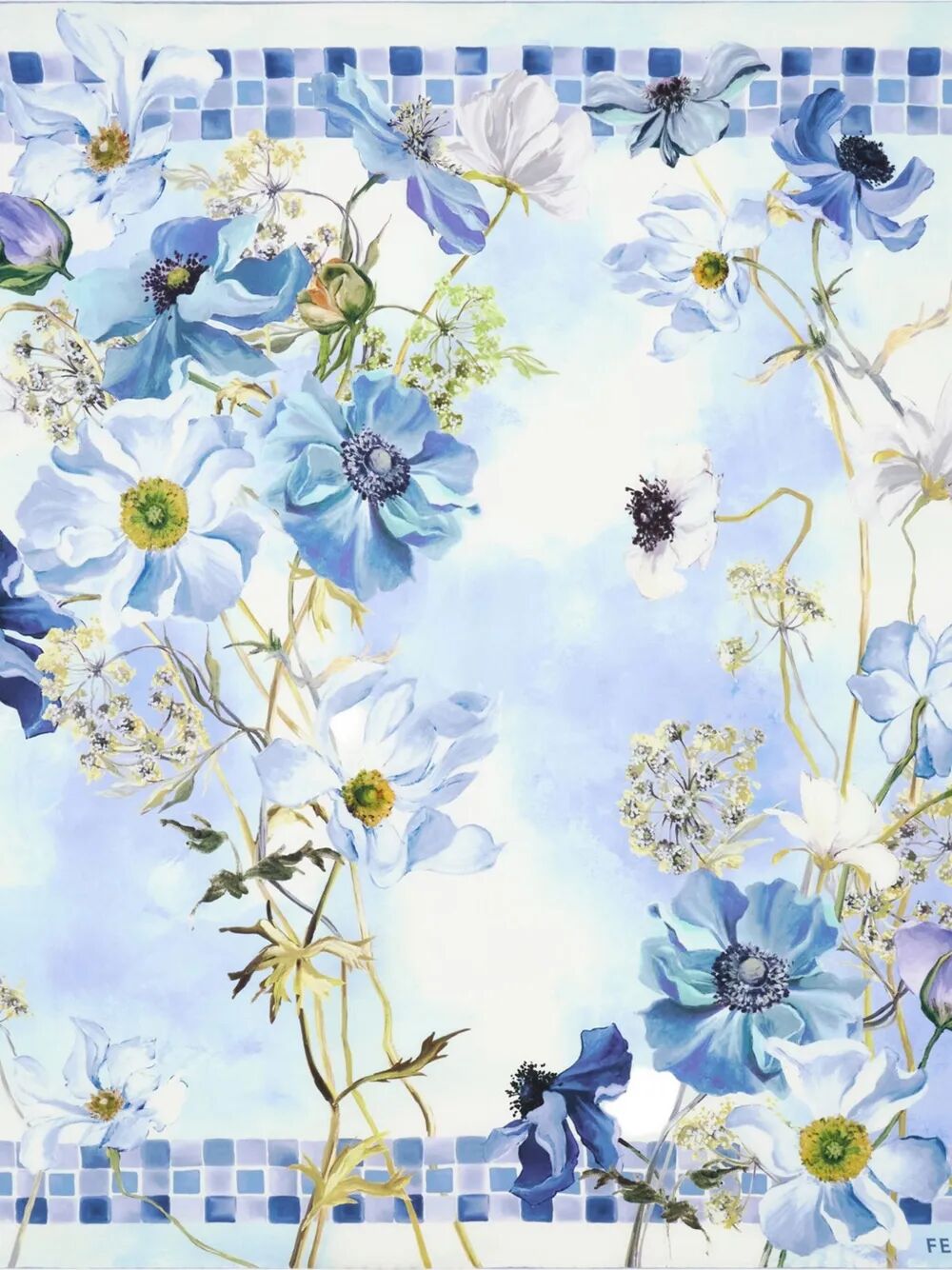 FOULARD IN SETA STAMPA FIORI