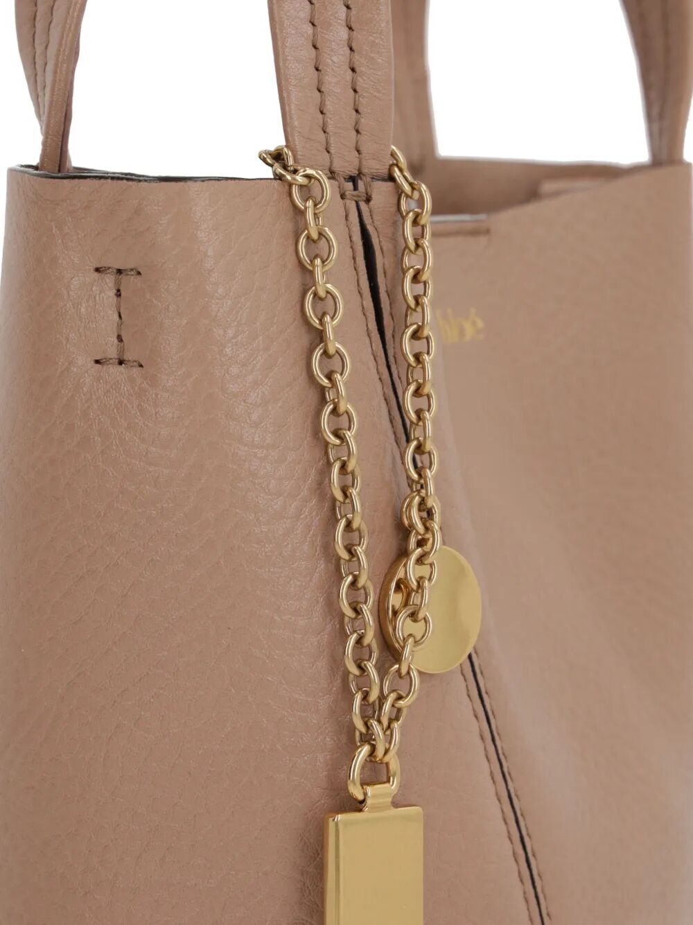 SMALL CHLOÉ SPIN TOTE BAG IN GRAINED LEATHER