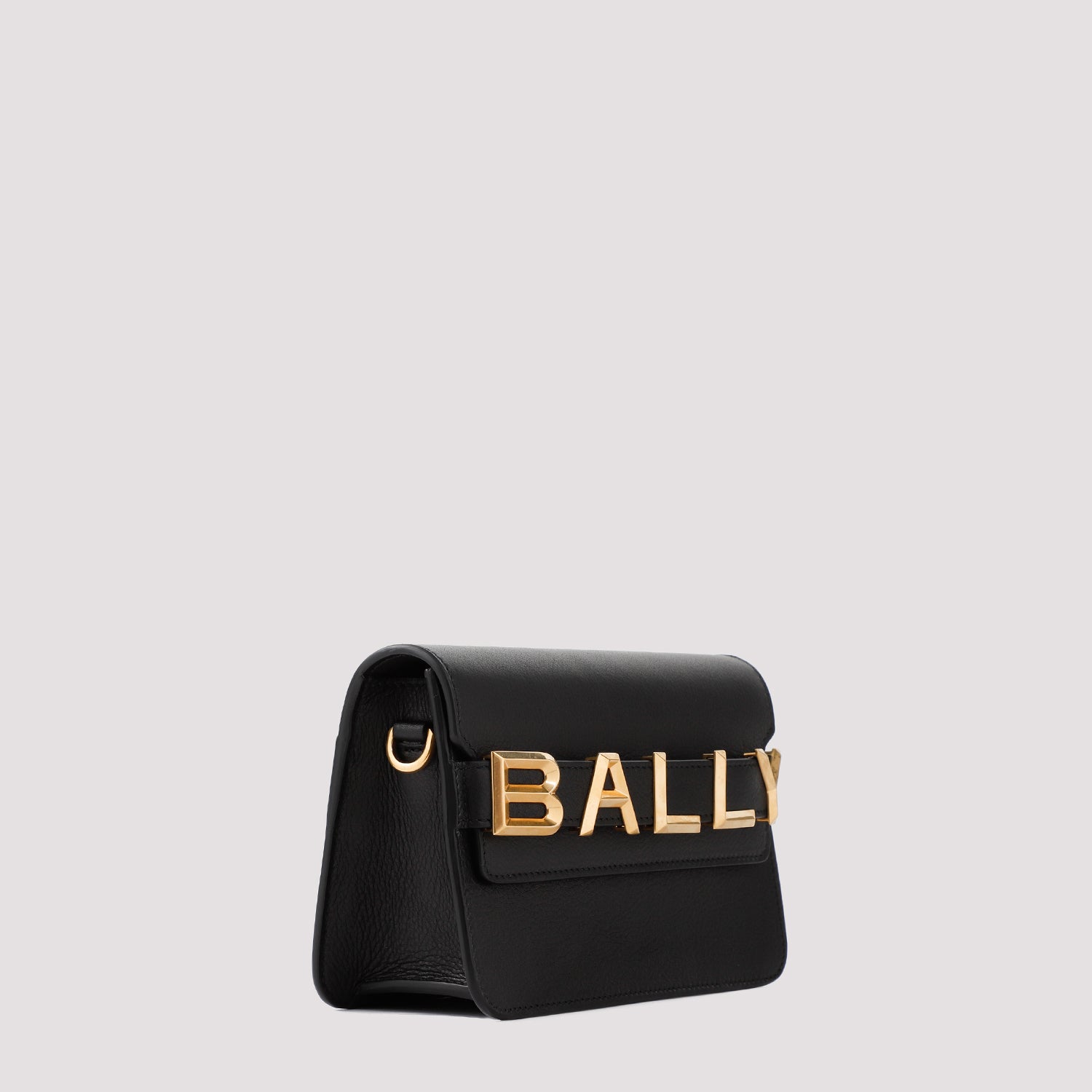 Logo Grained Calf Leather Shoulder Bag