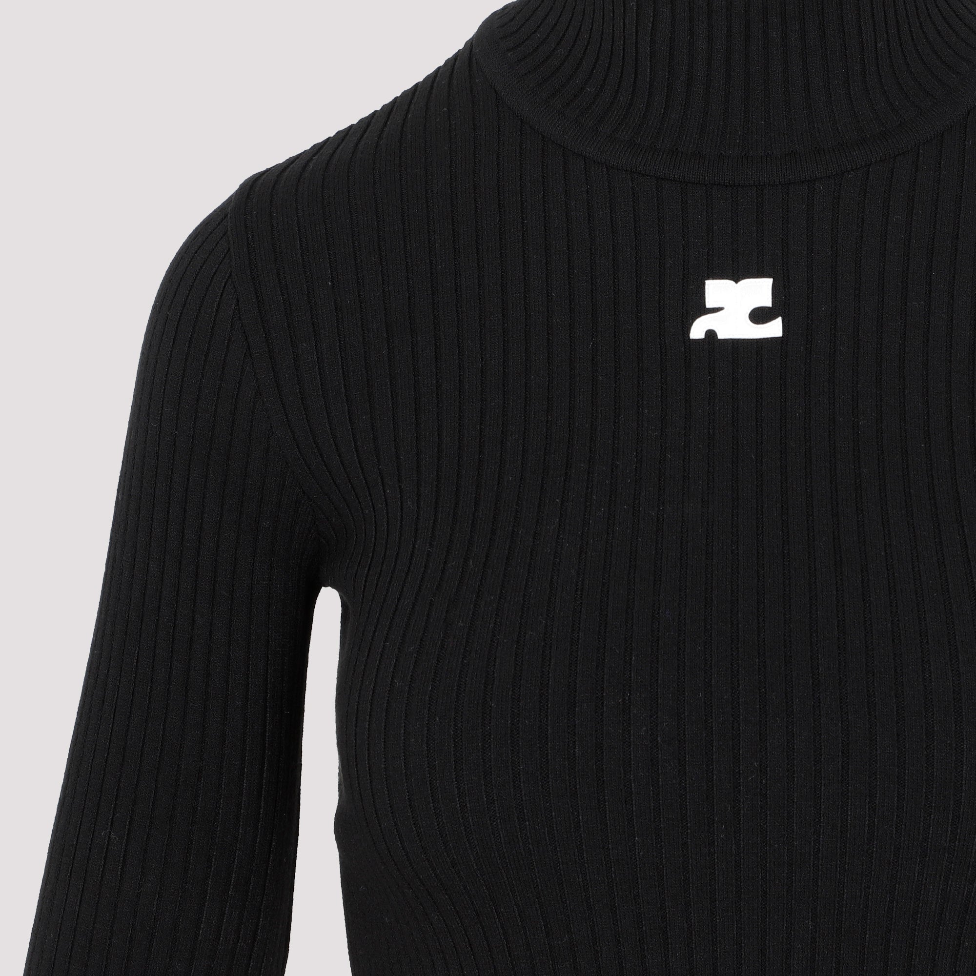 Courrèges Roll Neck Ribbed Jumper