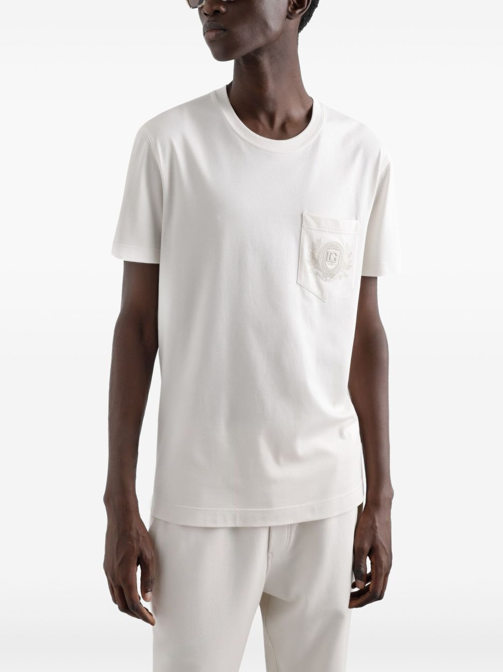 DG LOGO EMBROIDERY COTTON T-SHIRT