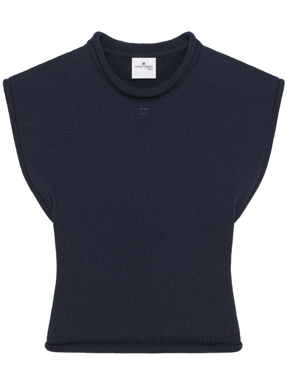 CROPPED SLEEVELES SWEATER