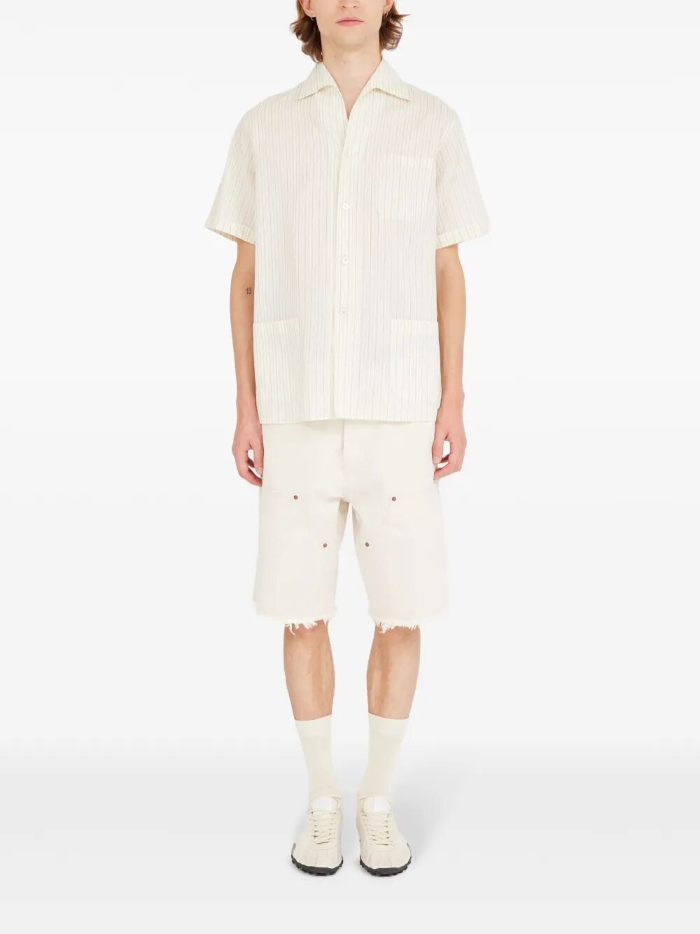 SHORT-SLEEVED STRIPED COTTON SHIRT