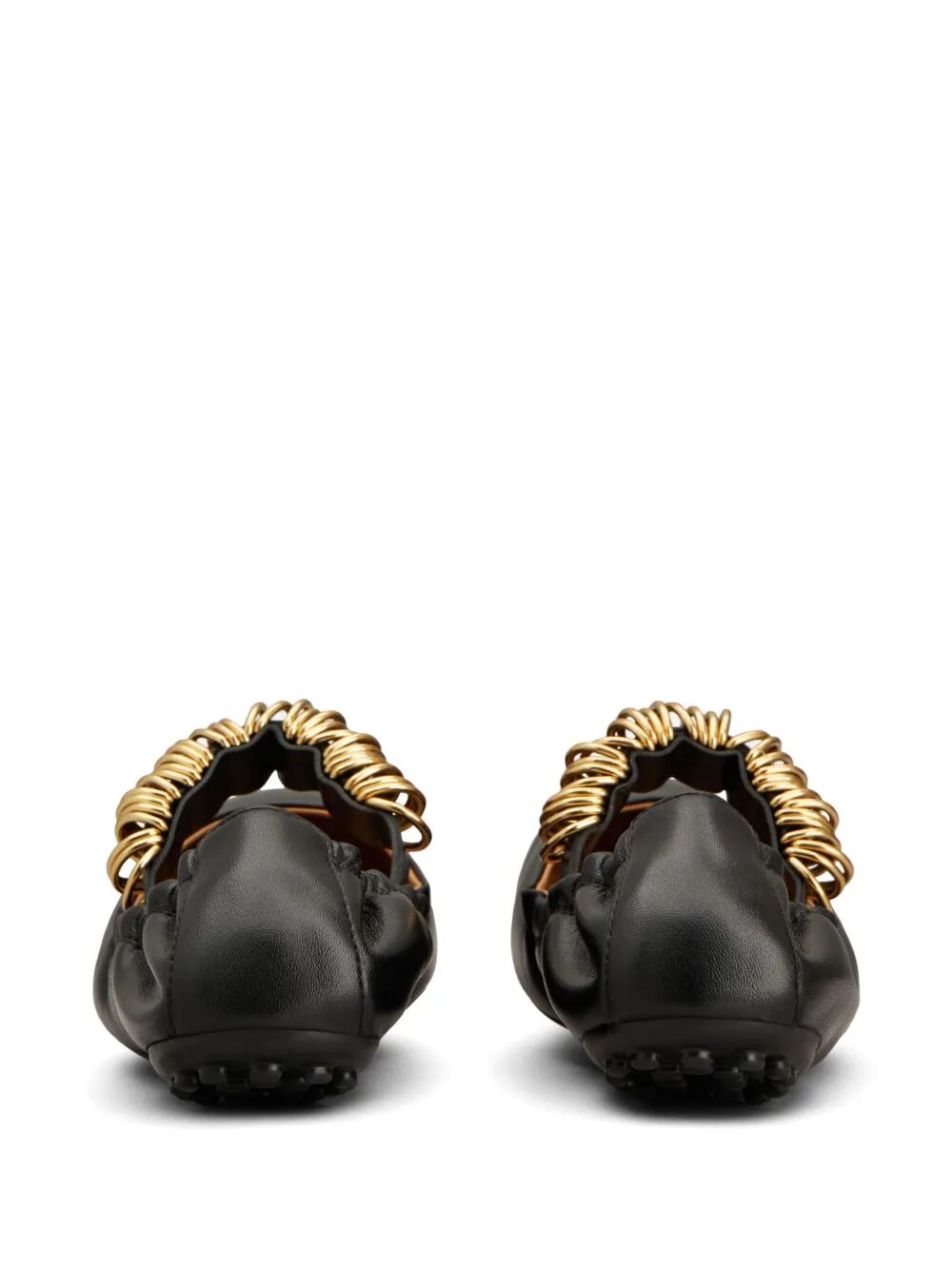 METALLIC RINGS STRAP NAPPA LEATHER BALLERINAS