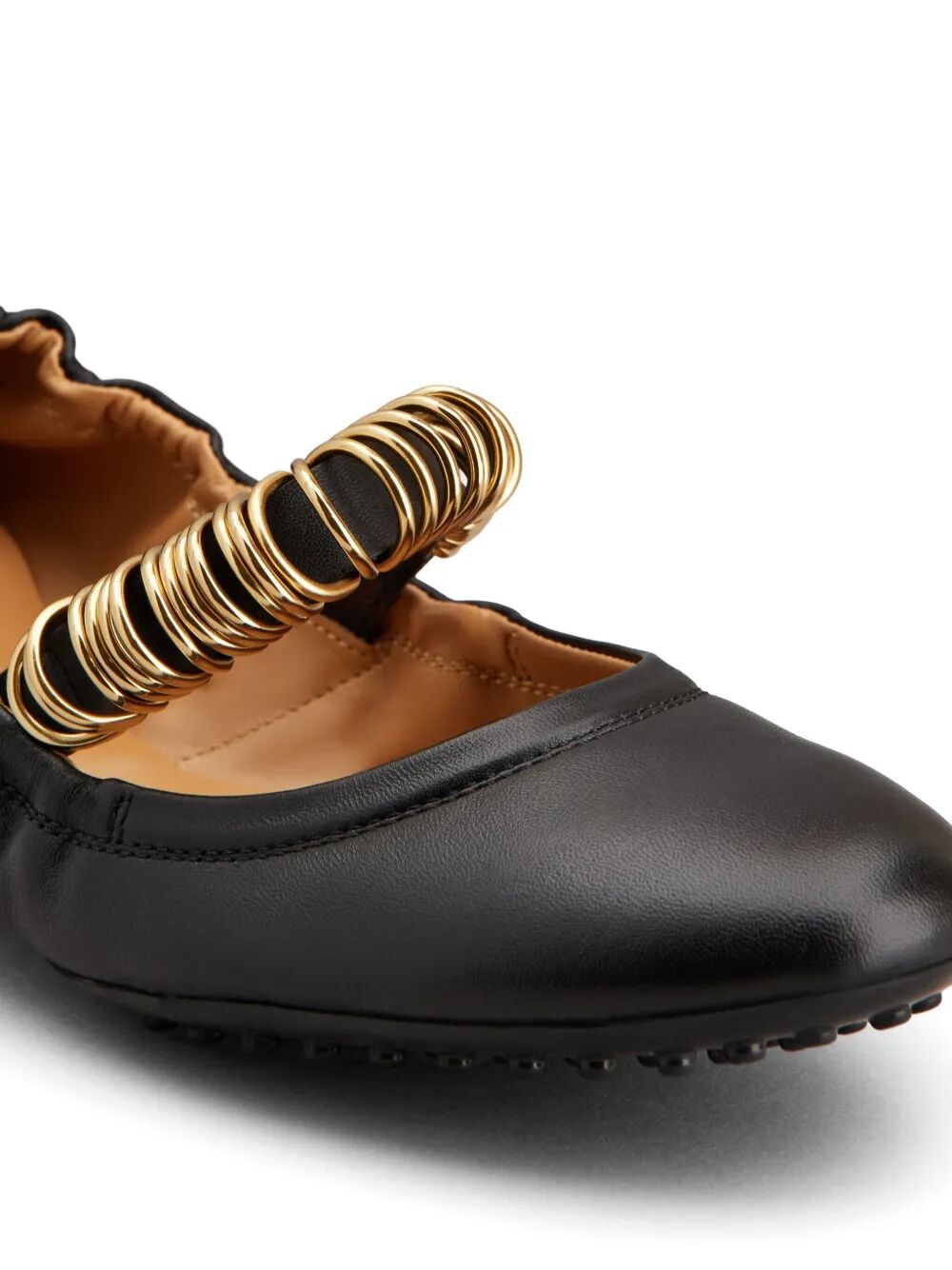 METALLIC RINGS STRAP NAPPA LEATHER BALLERINAS
