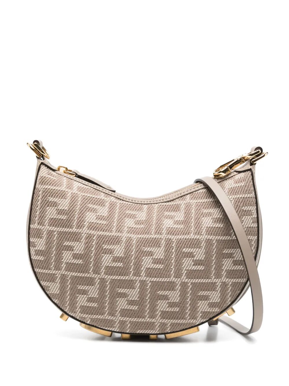 DENIM-EFFECT FF JACQUARD GRAPHY MINI BAG