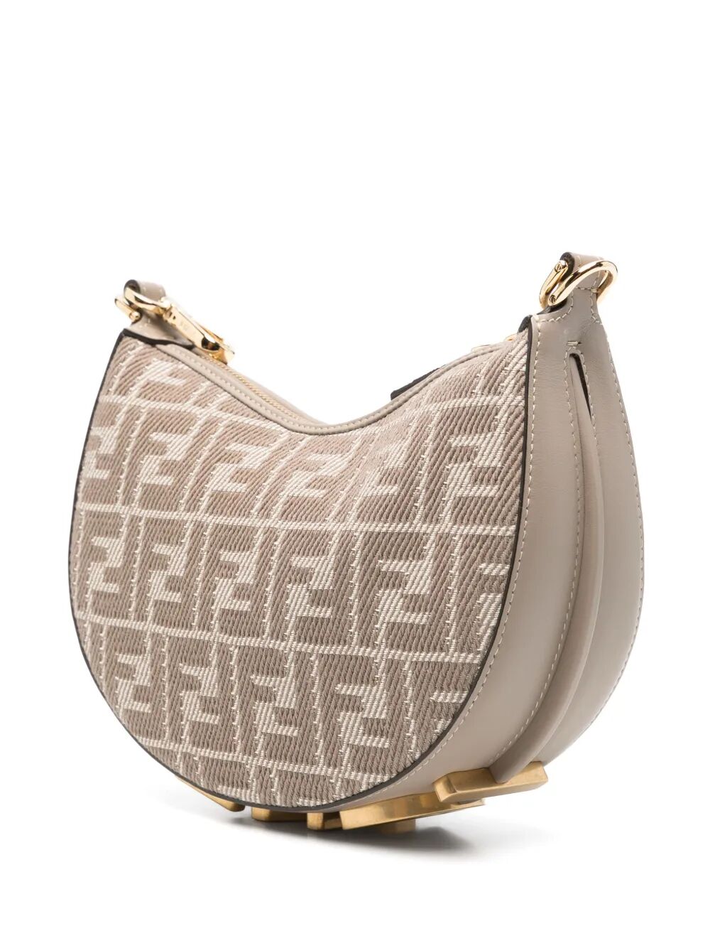 DENIM-EFFECT FF JACQUARD GRAPHY MINI BAG