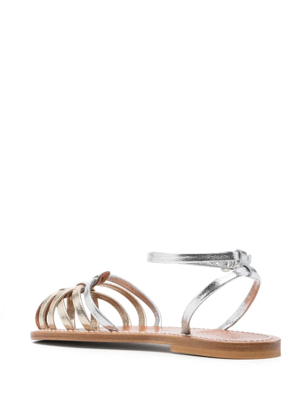 CYRENIA TWO-TONE METALLIC SANDALS