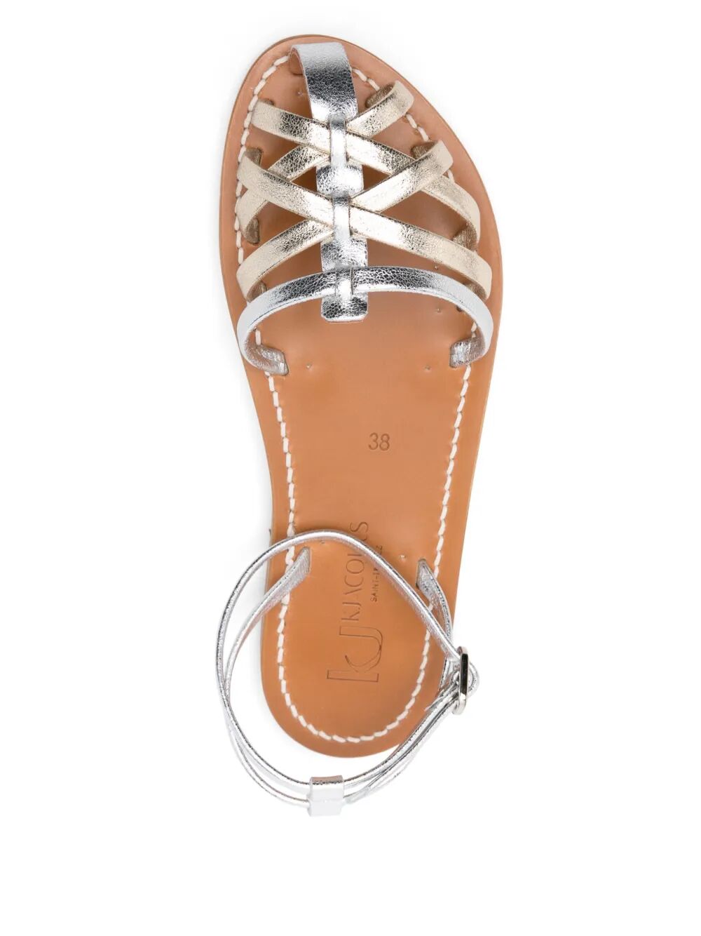 CYRENIA TWO-TONE METALLIC SANDALS