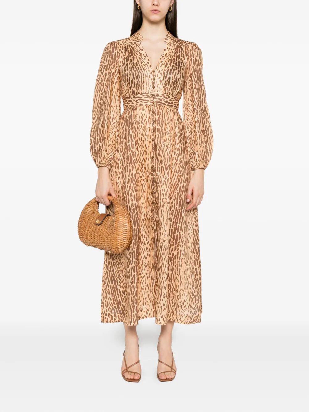 CASCADIAN PLUNGE MIDI DRESS
