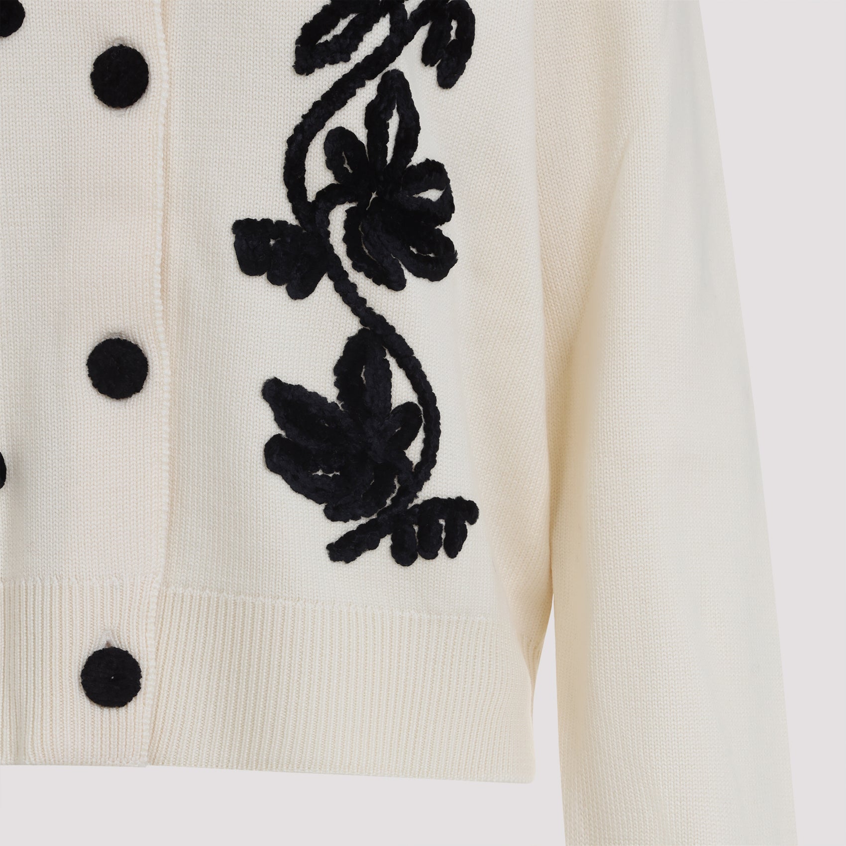 Cn Long Sleeves Cardigan With Velvet Embroidery