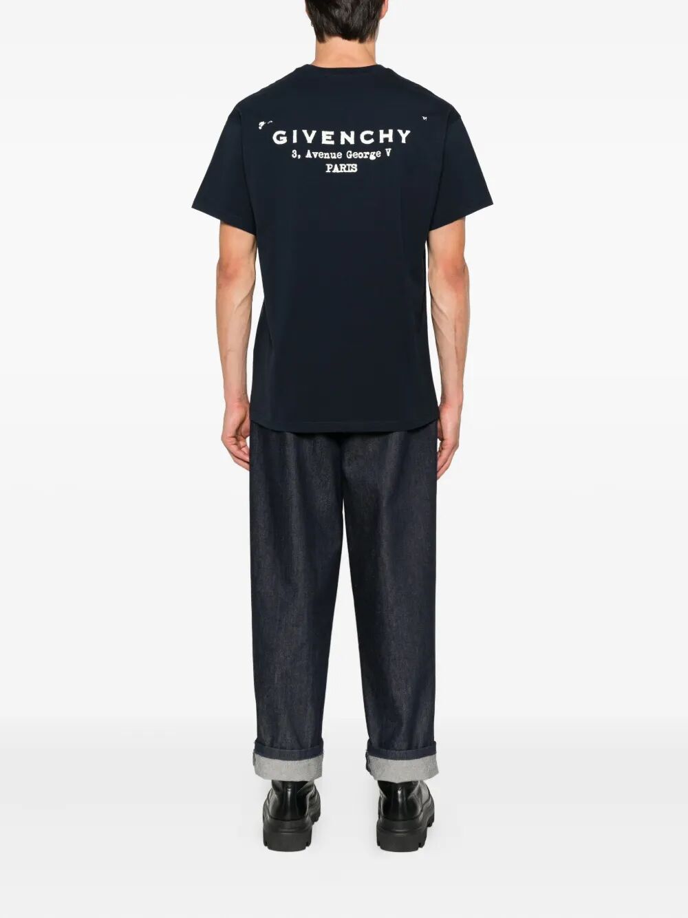 COTTON T-SHIRT WITH GIVENCHY STAMP PRINT