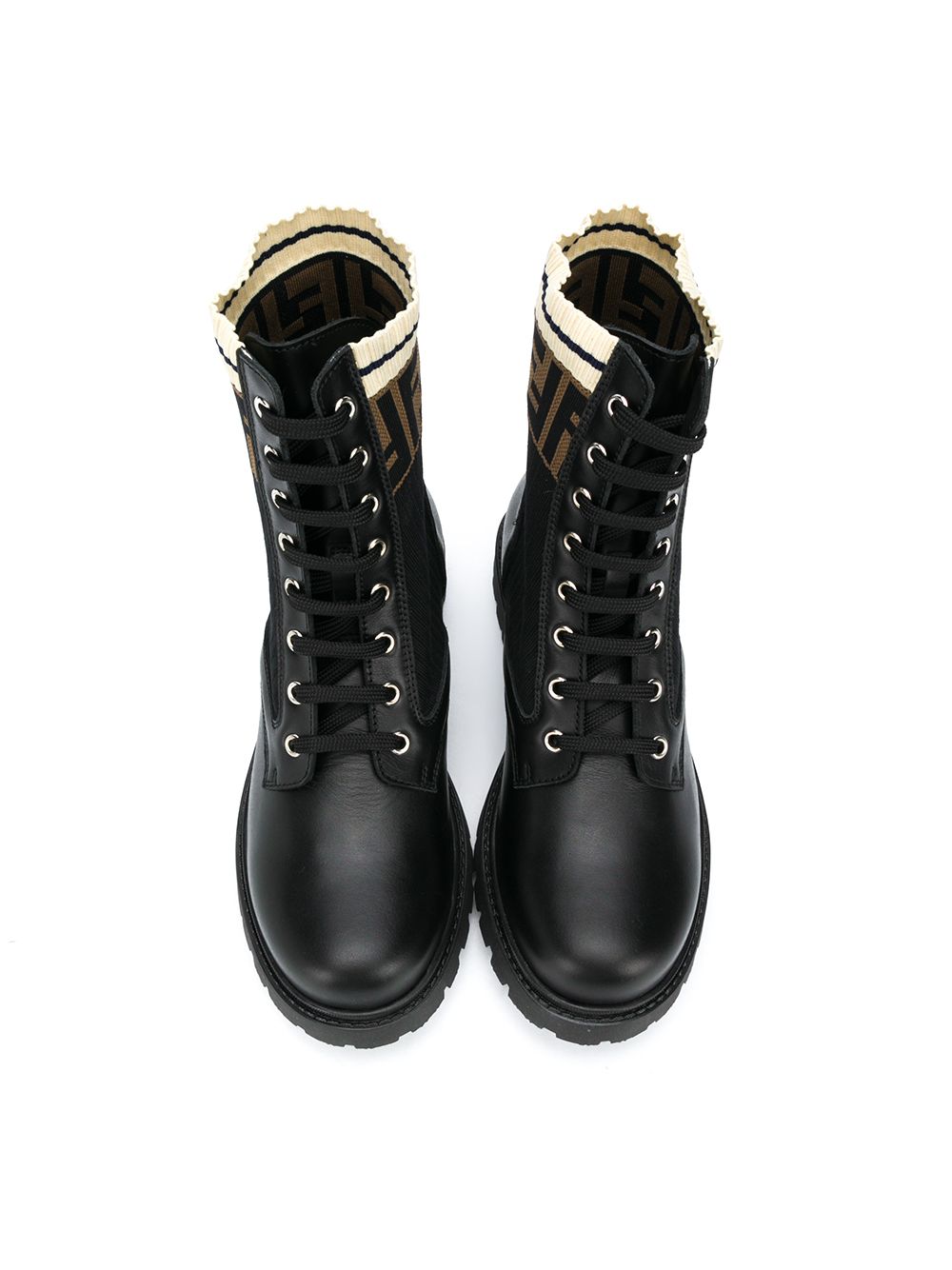 LEATHER AND FABRIC UNISEX BIKER BOOTS