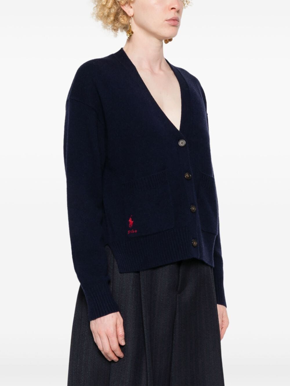 CARDIGAN IN LANA CON SPALLA SCESA