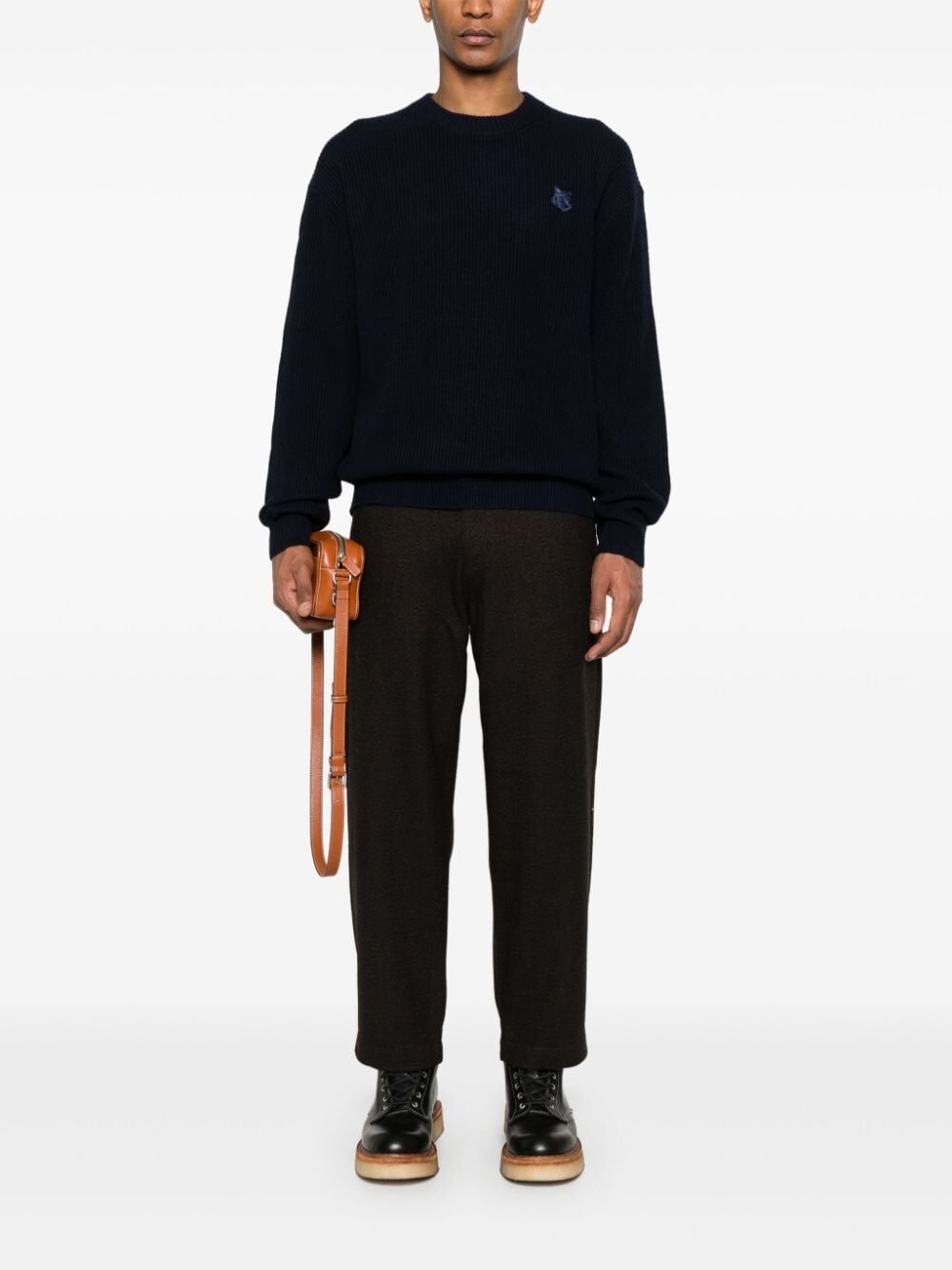 BOLD FOX HEAD PATCH COMFORT RIBBED JUMPER