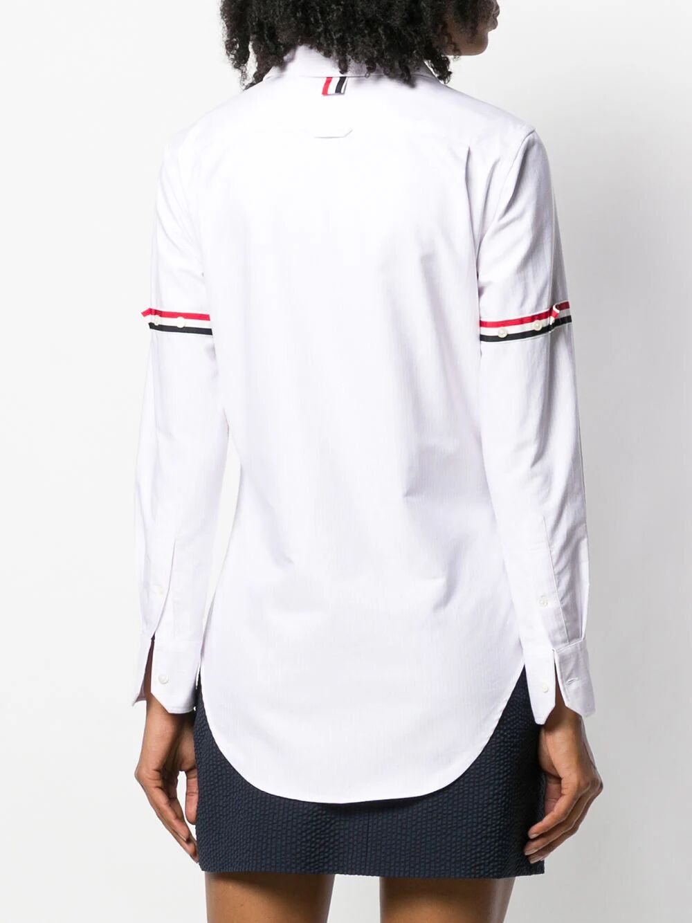 STRIPE OXFORD ARMBAND CLASSIC ROUND COLLAR SHIRT