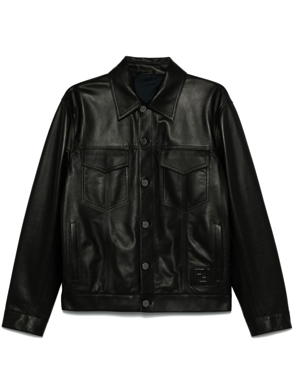 EMBOSSED FF PATCH NAPPA LEATHER BLOUSON JACKET