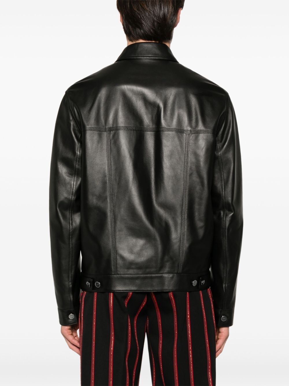 EMBOSSED FF PATCH NAPPA LEATHER BLOUSON JACKET