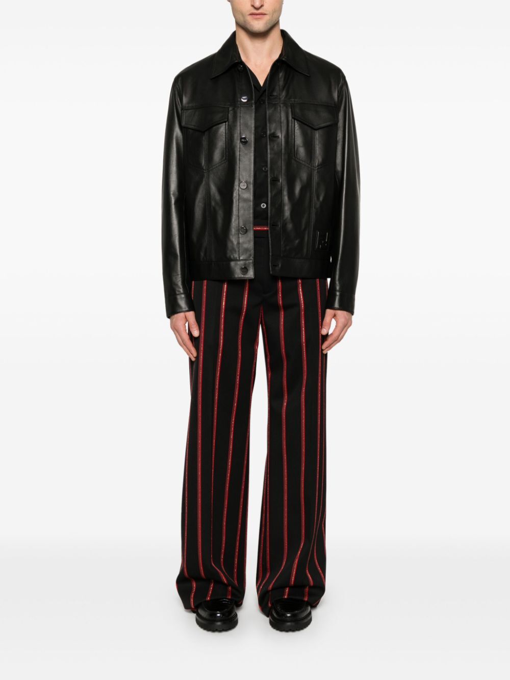 EMBOSSED FF PATCH NAPPA LEATHER BLOUSON JACKET