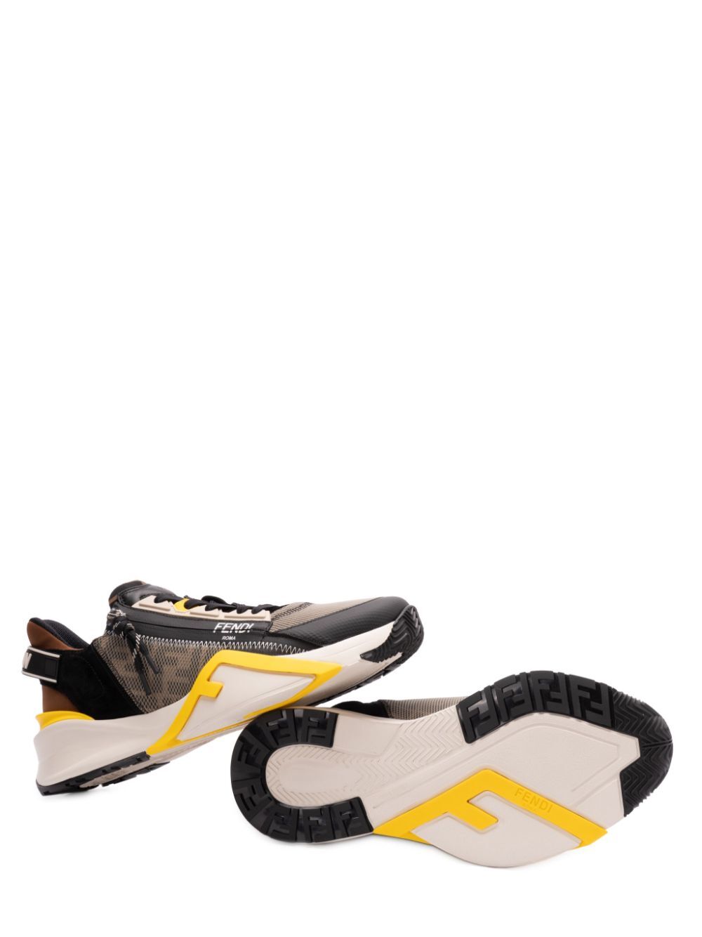 LYCRA AND LEATHER FENDI FLOW SLIP ON SNEAKERS