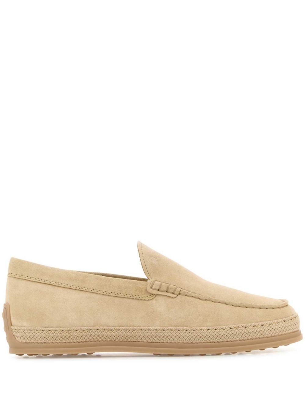 CORD WEAVING SLIP-ON SUEDE LOAFERS