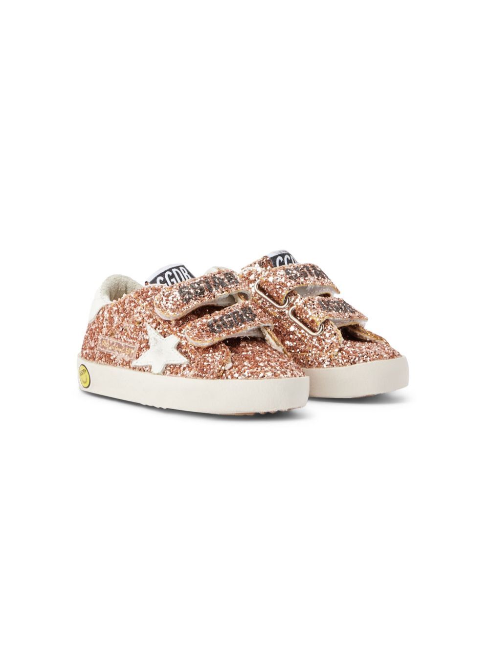 OLD SCHOOL GLITTERED SNEAKERS WITH WHITE STAR AND HEEL TAB