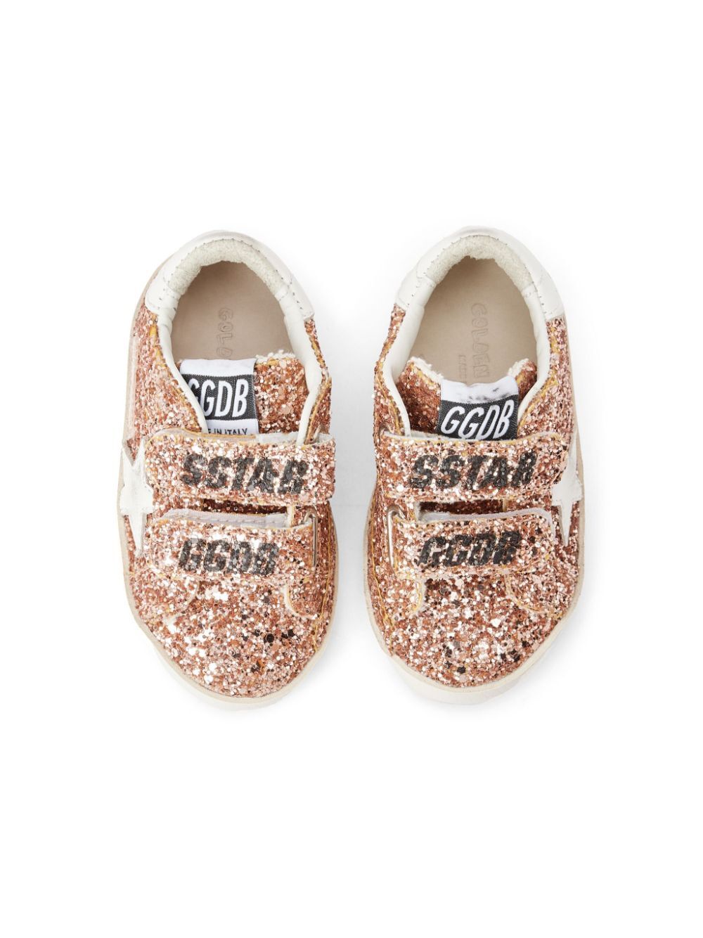 OLD SCHOOL GLITTERED SNEAKERS WITH WHITE STAR AND HEEL TAB
