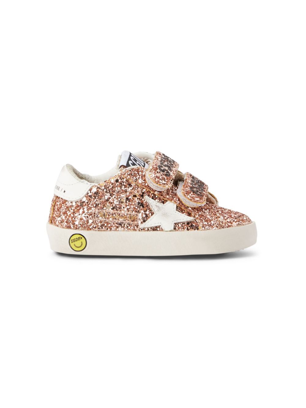 OLD SCHOOL GLITTERED SNEAKERS WITH WHITE STAR AND HEEL TAB