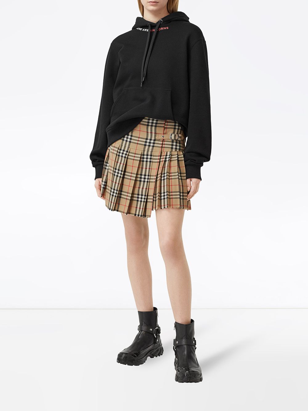 VINTAGE CHECK WOOL MINISKIRT