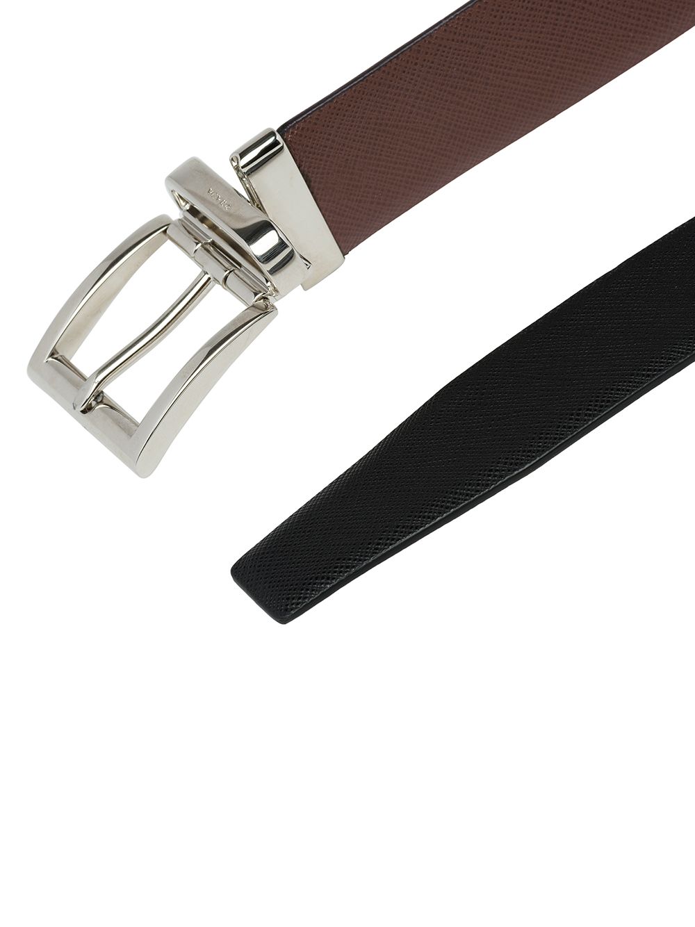 TWO-TONED SAFFIANO LEATHER REVERSIBILE BELT