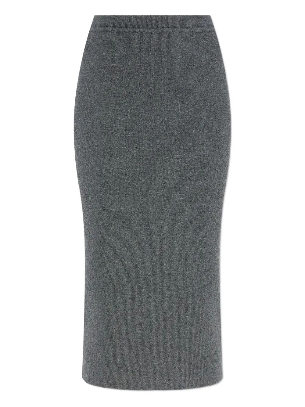 RIBBED CASHMERE MIDI PENCIL SKIRT