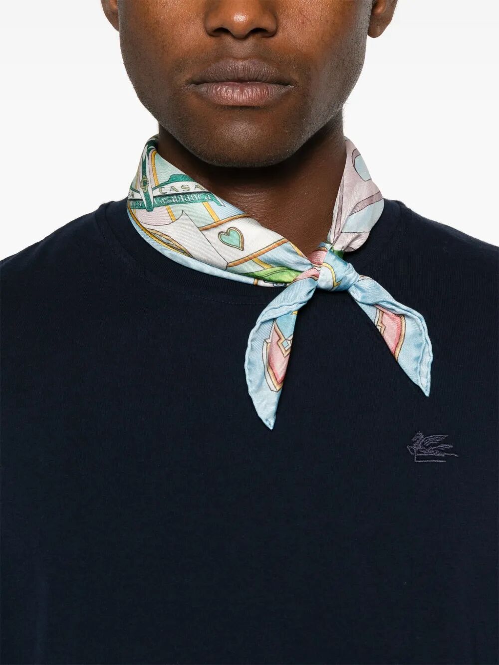 PEGASO-EMBROIDERED COTTON T-SHIRT
