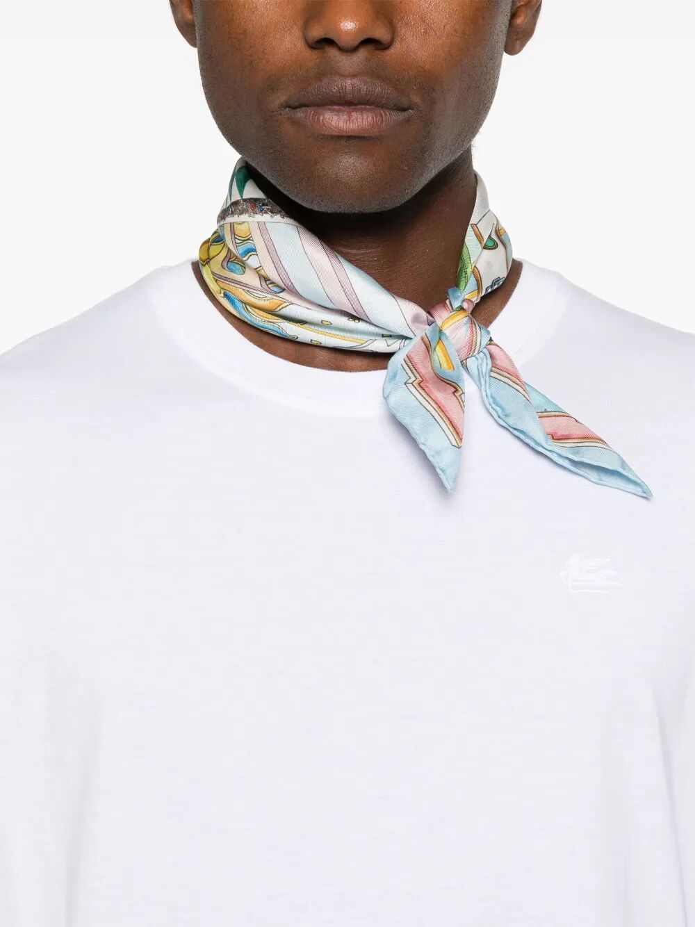PEGASO-EMBROIDERED COTTON T-SHIRT