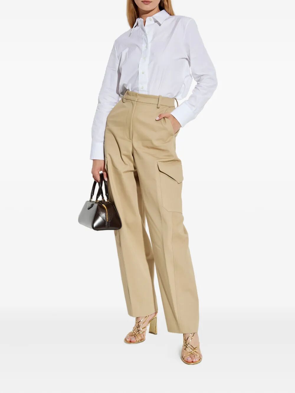 COTTON AND WOOL COCOON TROUSERS WITH POCKETS