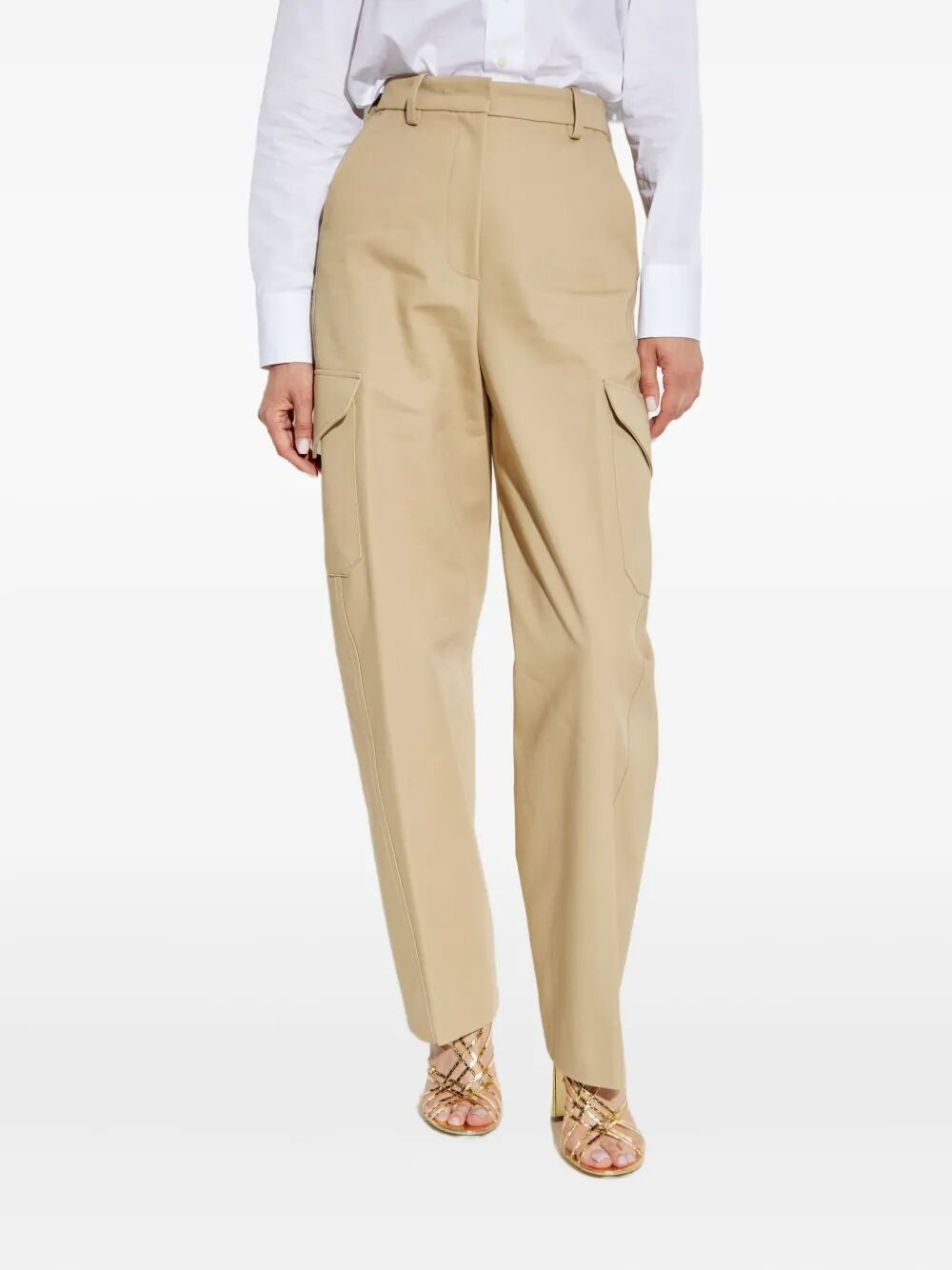 COTTON AND WOOL COCOON TROUSERS WITH POCKETS