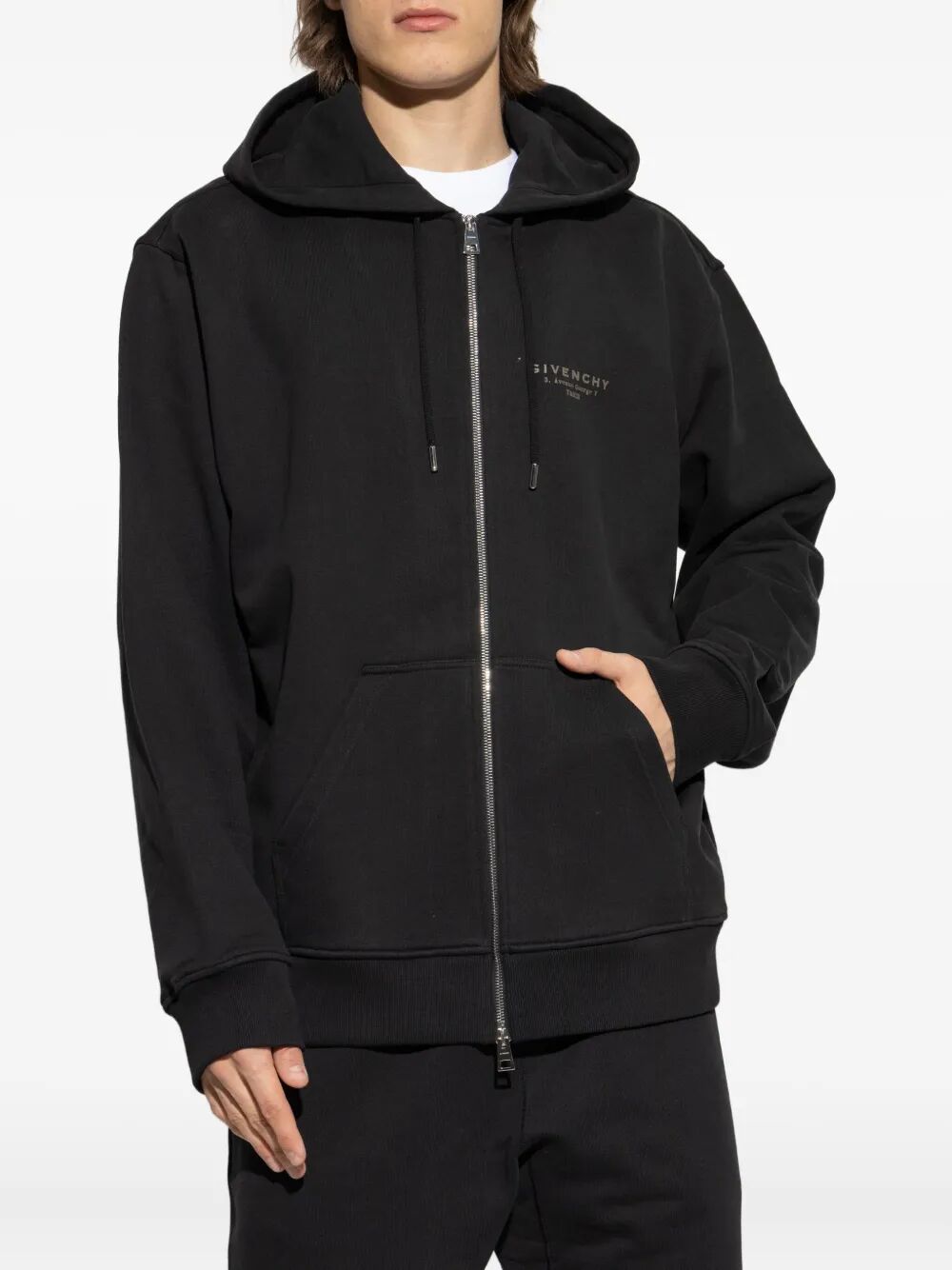 ZIPPED COTTON HOODIE