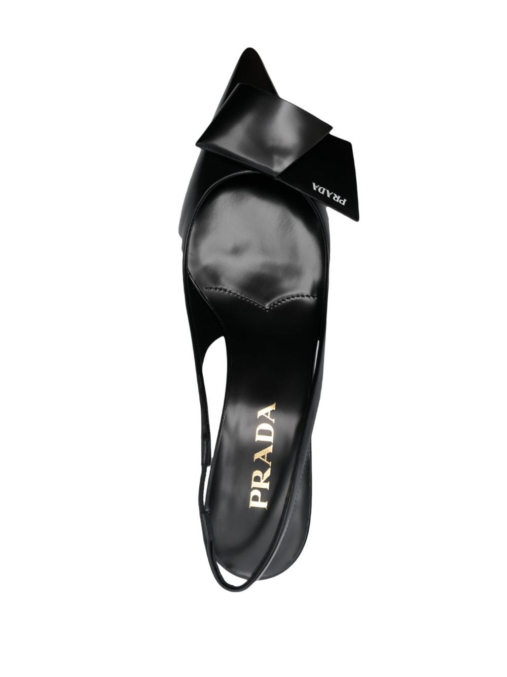 FOLD-DETAIL LEATHER SLINGBACK PUMPS