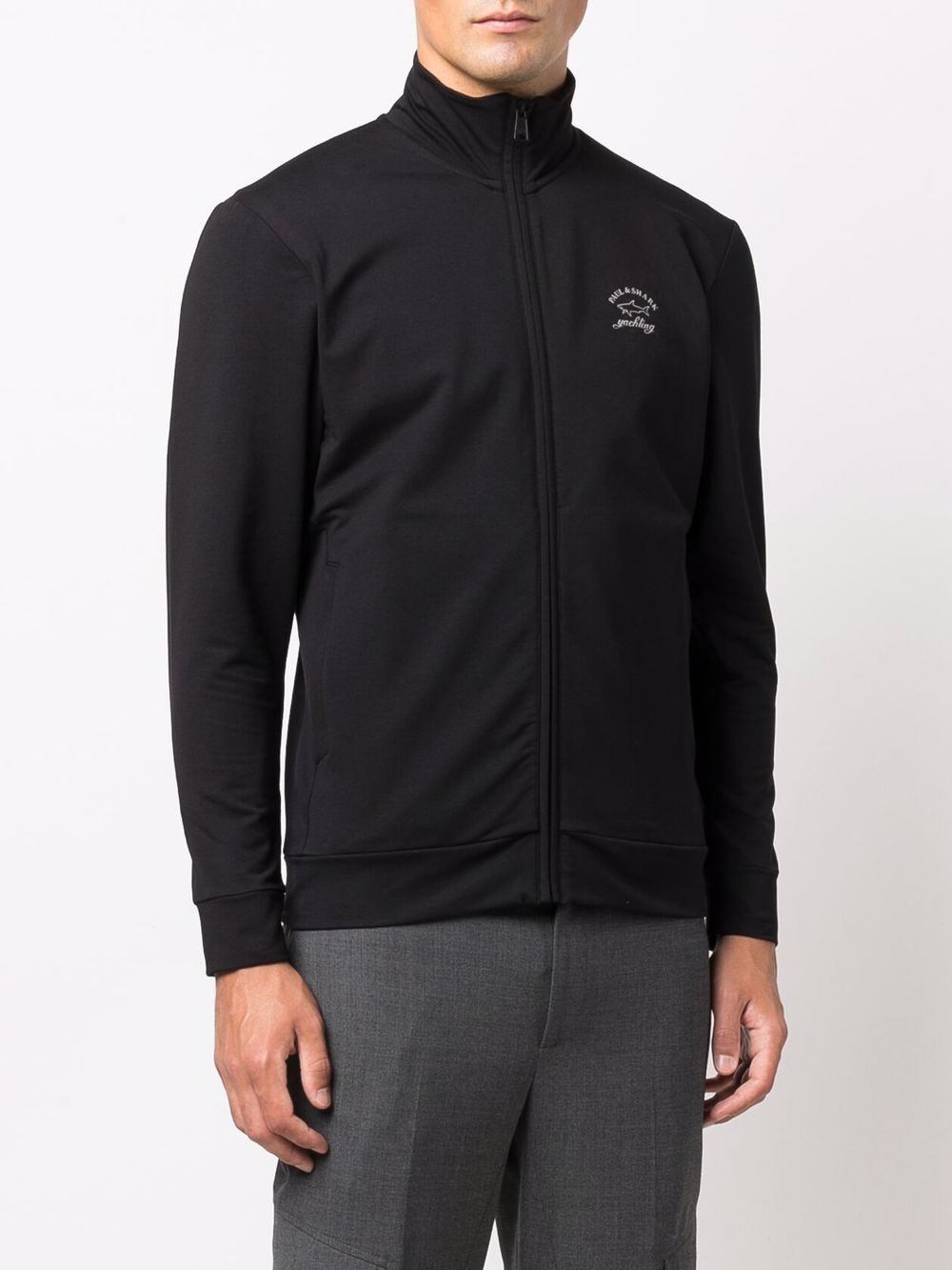LOGO-PRINT ZIP-UP COTTON BLEND SWEATSHIRT