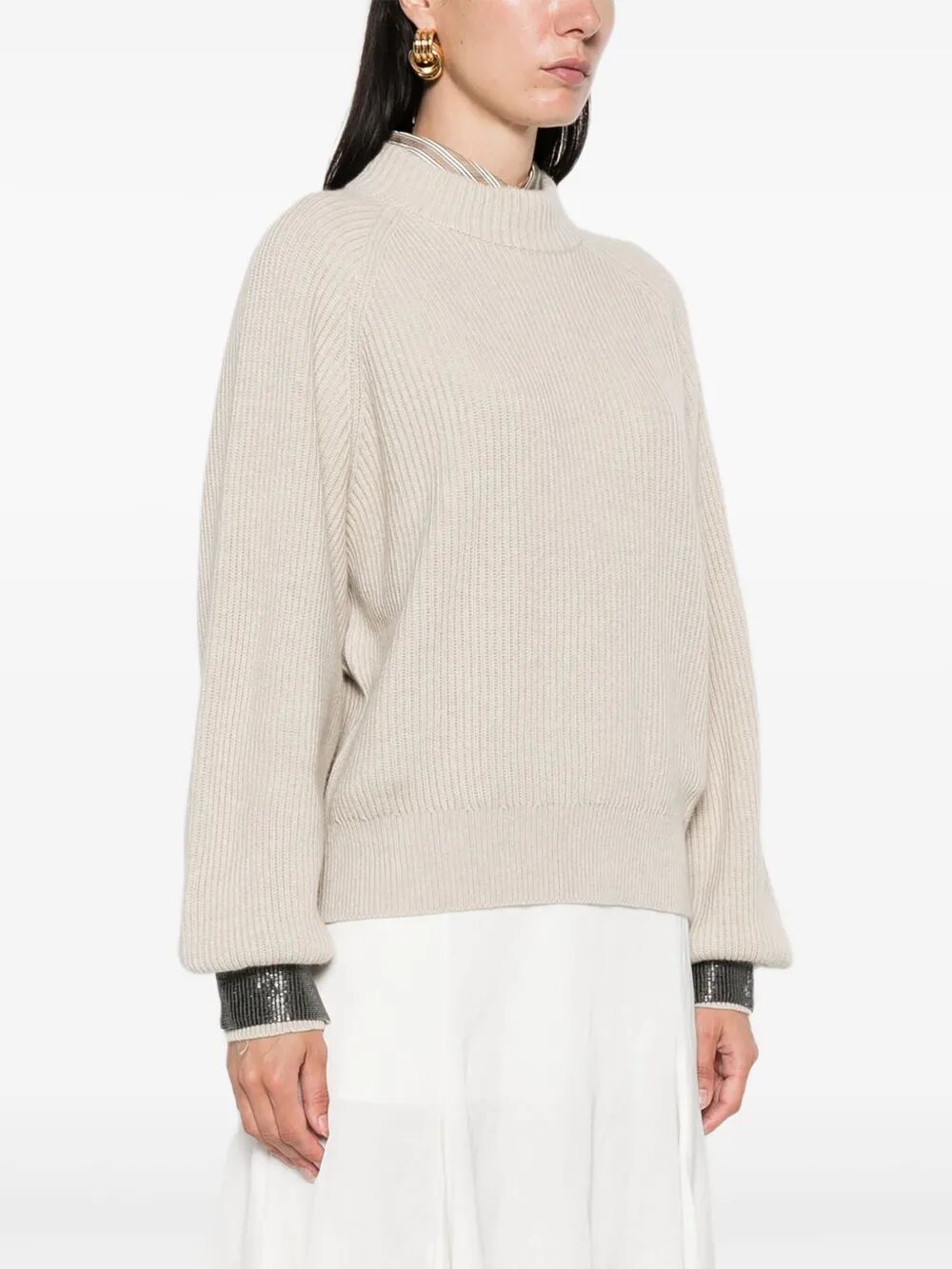MAGLIONE A COSTE CON POLSINI GIOIELLO