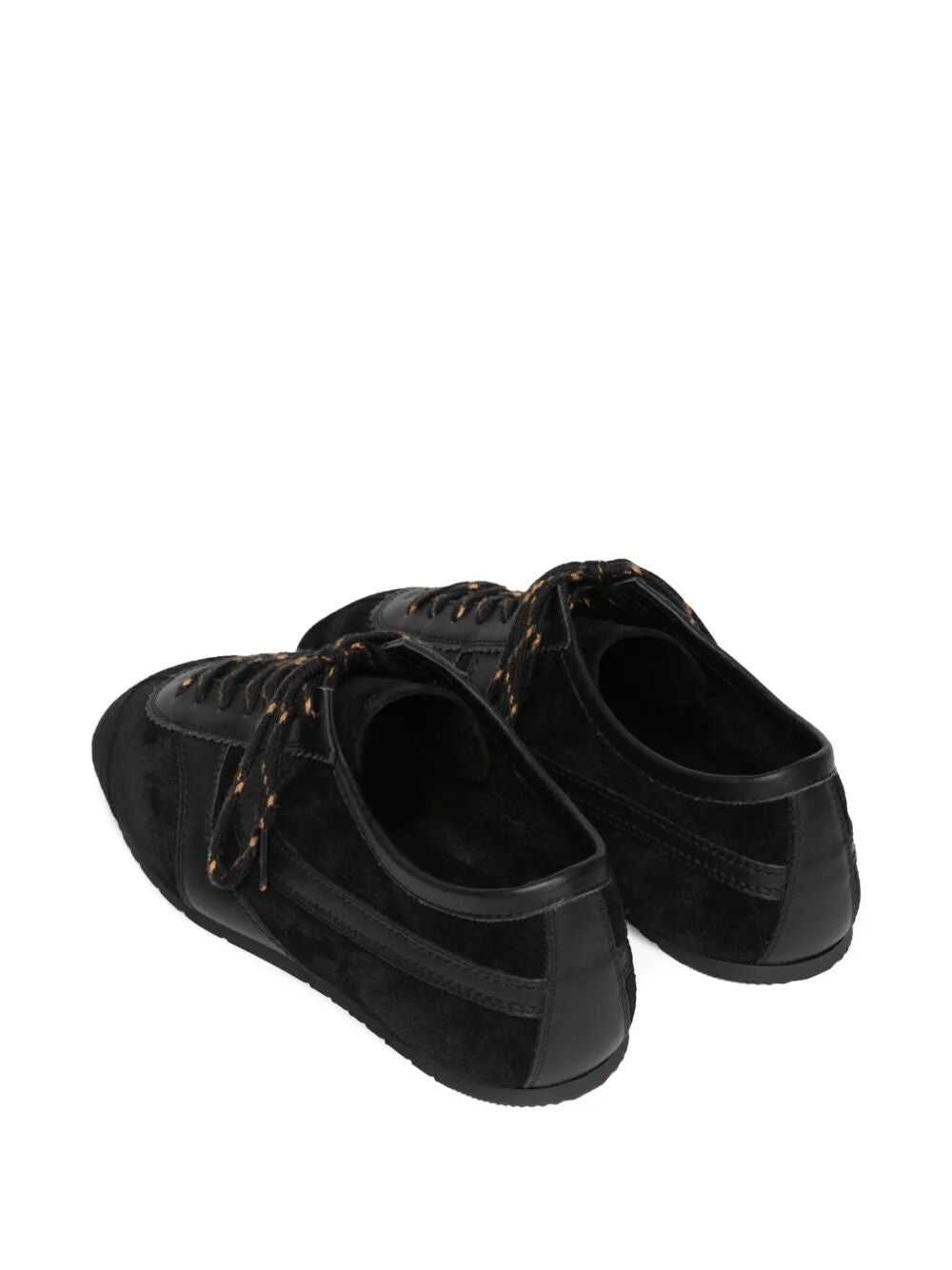 DOUBLE LACING SUEDE SNEAKERS WITH LEATHER INSERTS