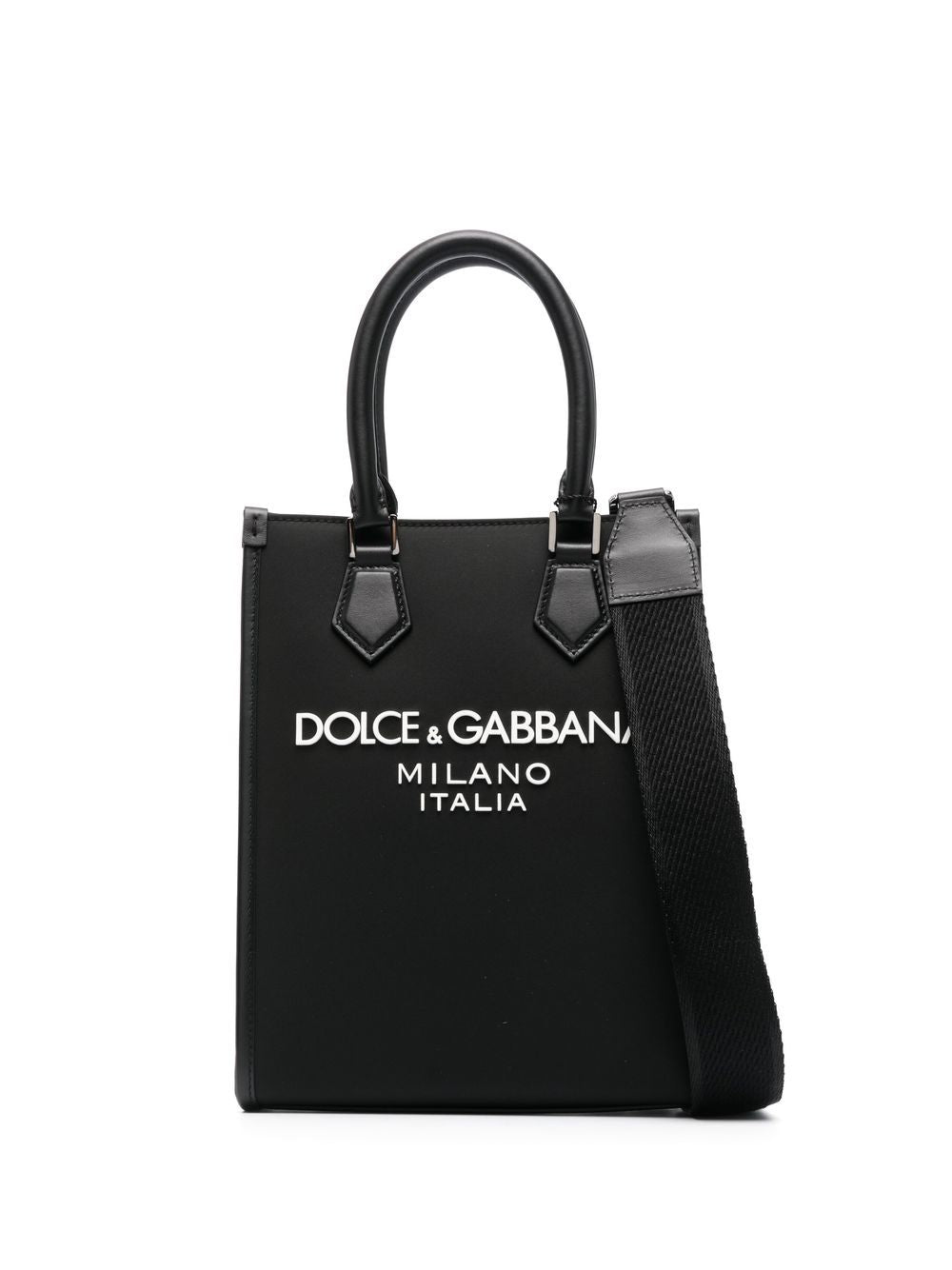 SMALL NYLON BAG WITH RUBBERIZED LOGO