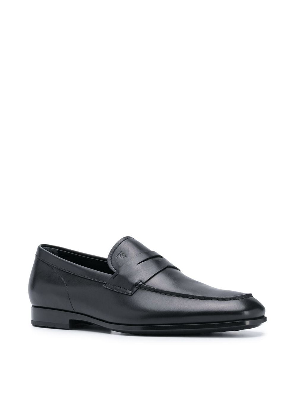 SMOOTH LEATHER PENNY LOAFERS WITH EMBOSSED RUBBER PEBBLES
