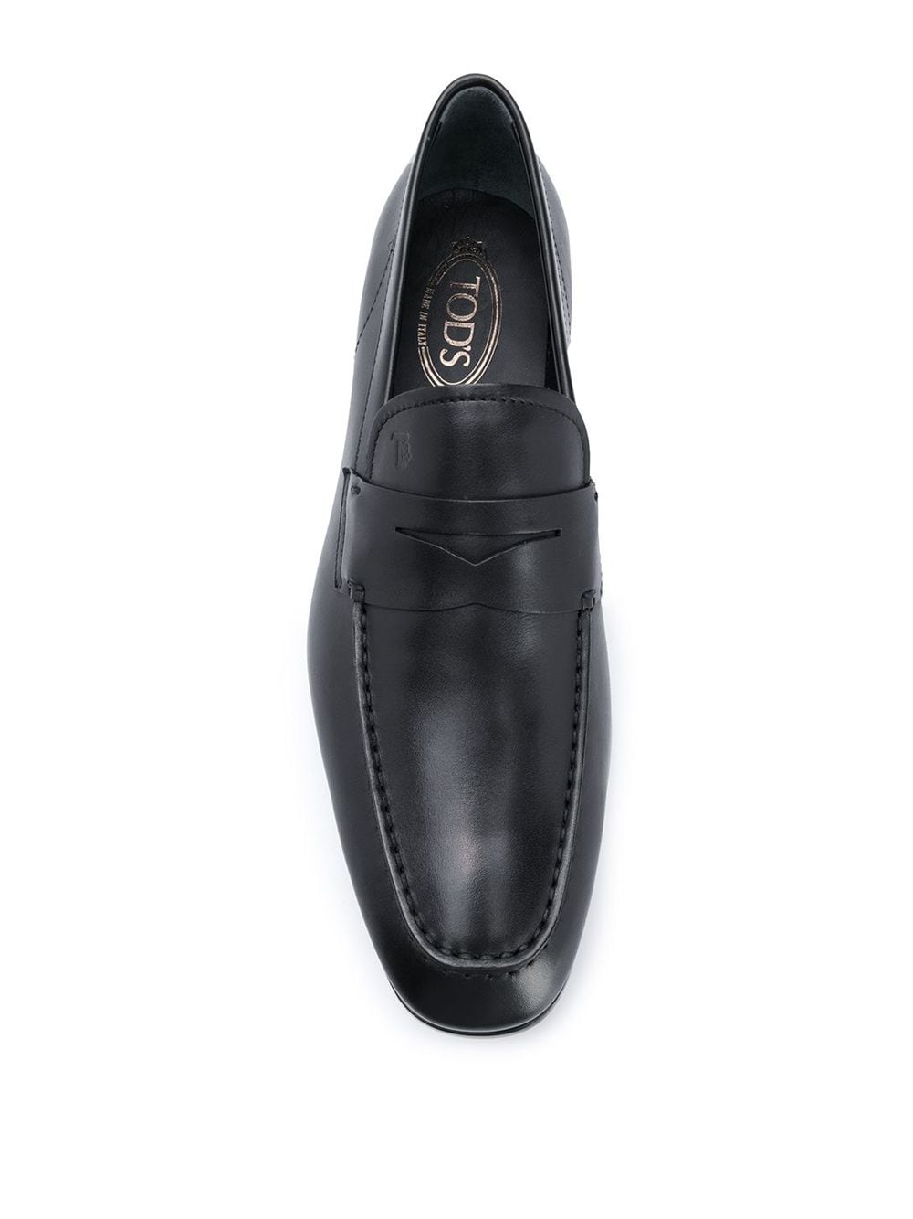 SMOOTH LEATHER PENNY LOAFERS WITH EMBOSSED RUBBER PEBBLES