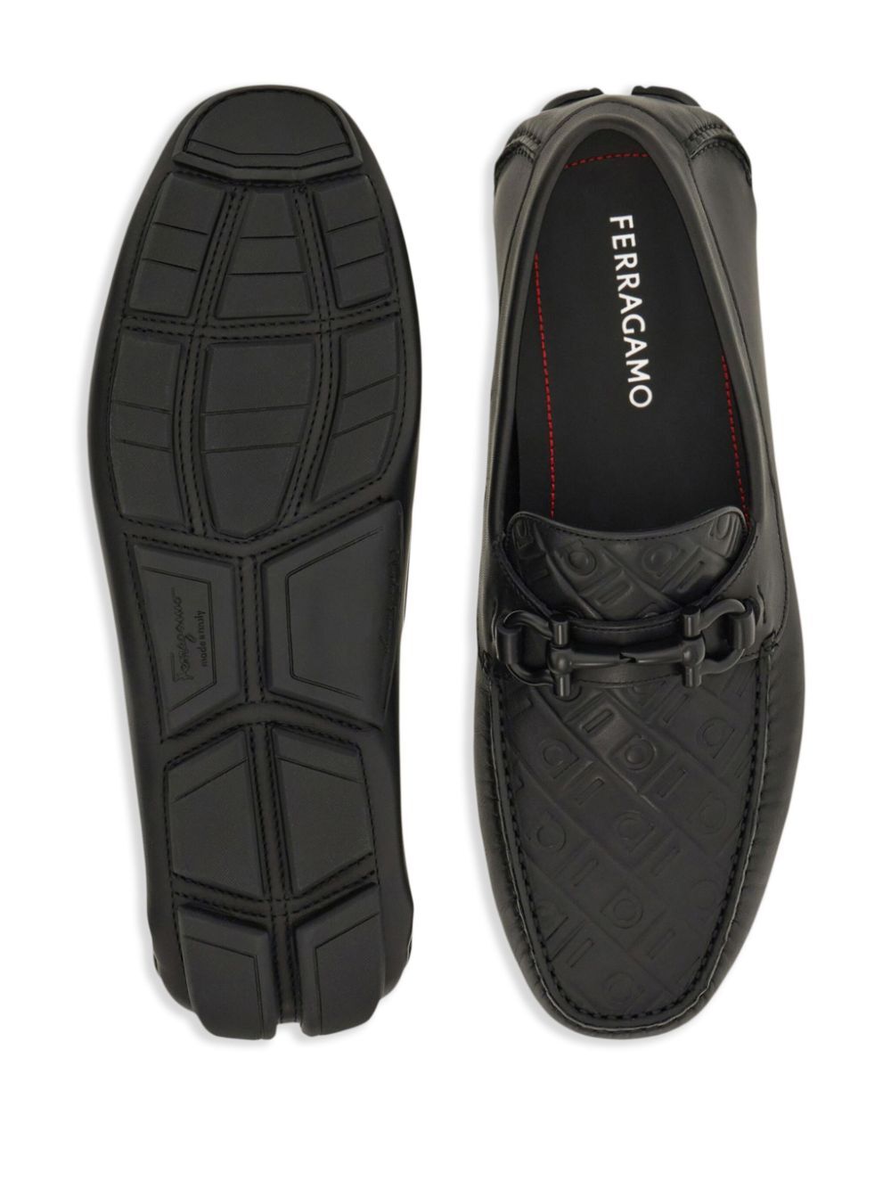 EMBOSSED GANCINI MONOGRAM DRIVING LOAFERS