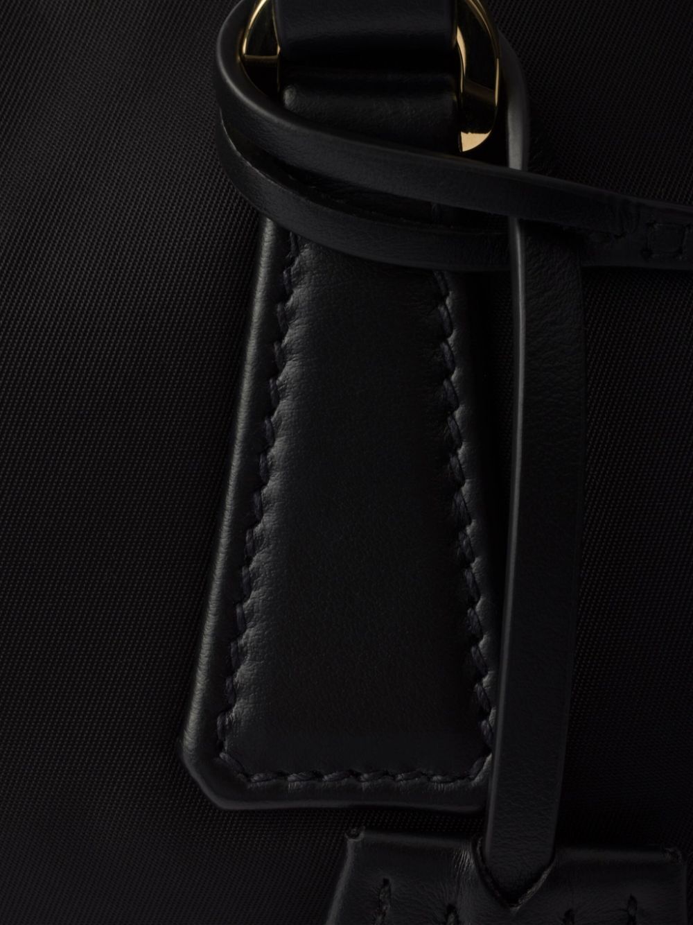 RE-NYLON AND LEATHER MEDIUM TOP-HANDLE BAG WITH PADLOCK